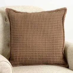 Hot Kirklands Home Taupe Cozy Waffle Pillow Brown
