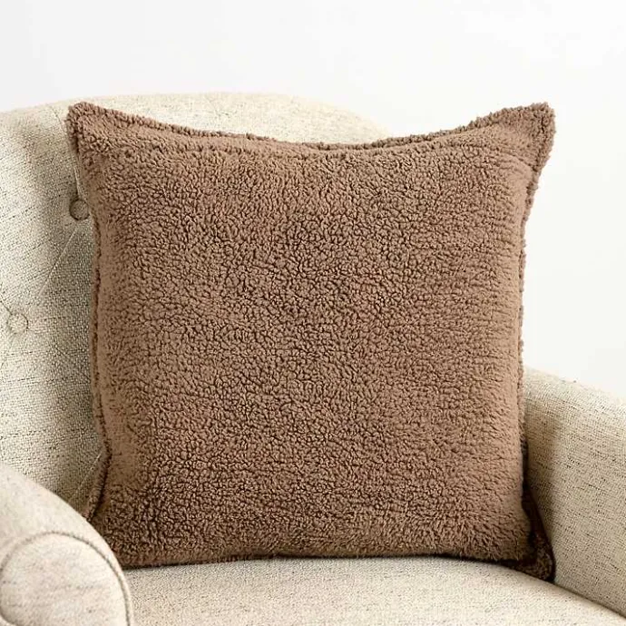 Hot Kirklands Home Taupe Cozy Waffle Pillow Brown