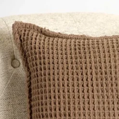Hot Kirklands Home Taupe Cozy Waffle Pillow Brown