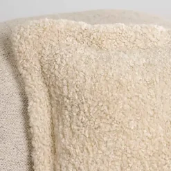 Hot Kirklands Home Taupe Curly Faux Lamb Fur Pillow Tan