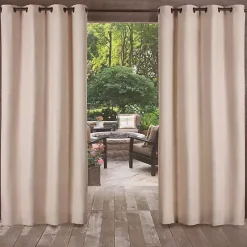 Best Kirklands Home Taupe Delano Outdoor Curtain Panel Set, 120 in. Tan