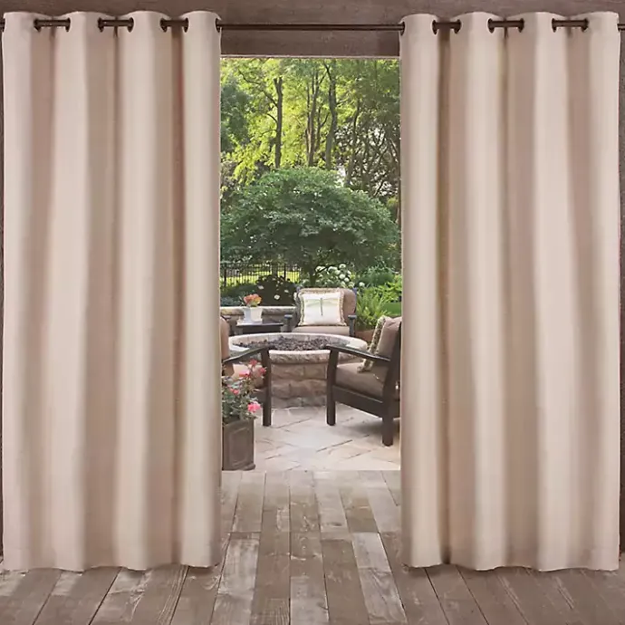 Best Kirklands Home Taupe Delano Outdoor Curtain Panel Set, 120 in. Tan