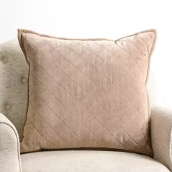 Online Kirklands Home Taupe Diamond Velvet Pillow Tan