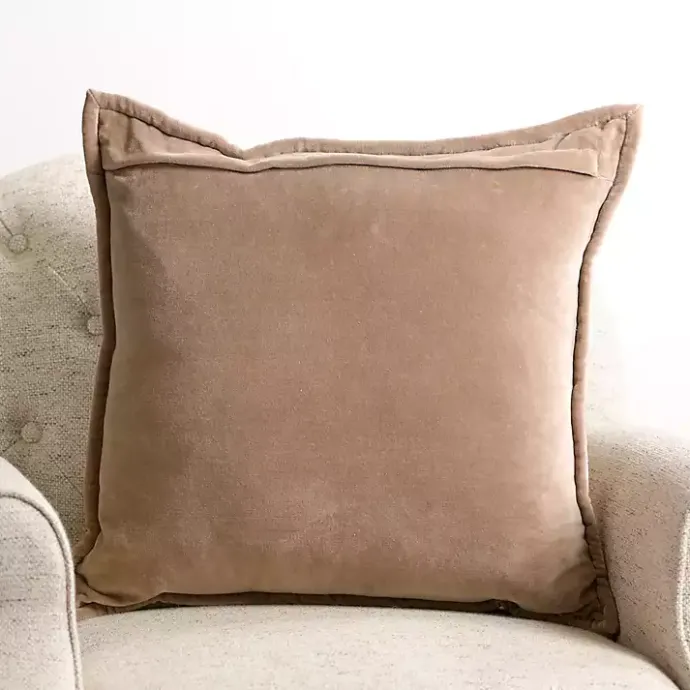 Online Kirklands Home Taupe Diamond Velvet Pillow Tan