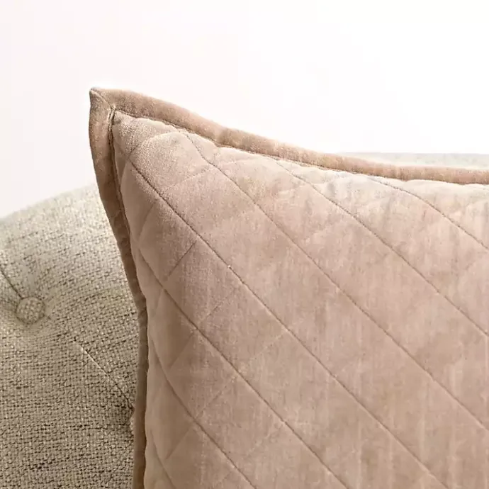 Online Kirklands Home Taupe Diamond Velvet Pillow Tan