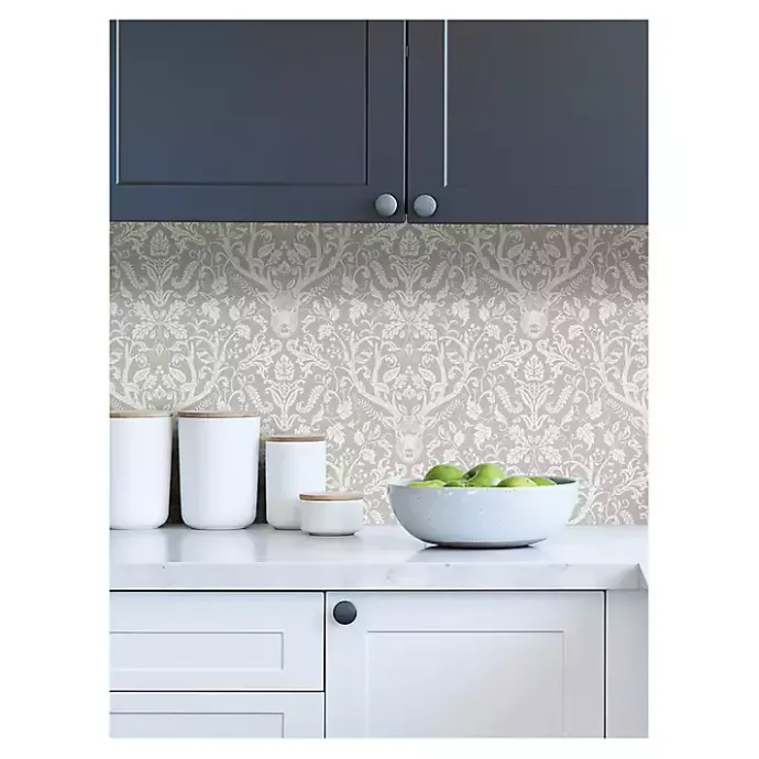Outlet Kirklands Home Taupe Escape to the Forest Peel & Stick Wallpaper
