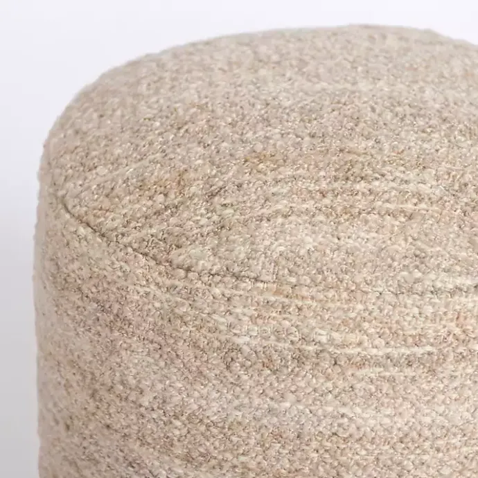 Outlet Kirklands Home Taupe Handwoven Textured Boucle Pouf Tan