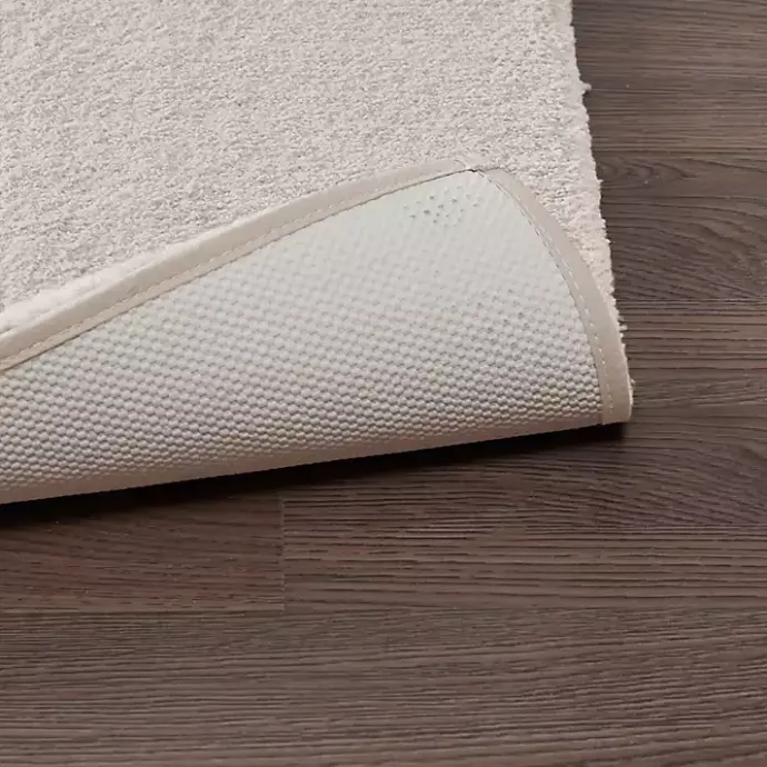 Kirklands Home Taupe High Pile Marshmallow Bath Mat, 70 in. Ivory