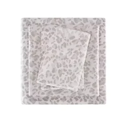 Best Kirklands Home Taupe Leopard Print Satin 4-pc. Full Sheet Set