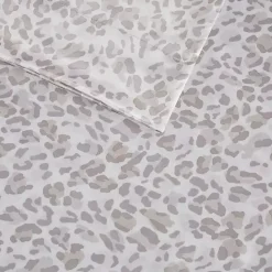 Best Kirklands Home Taupe Leopard Print Satin 4-pc. Full Sheet Set