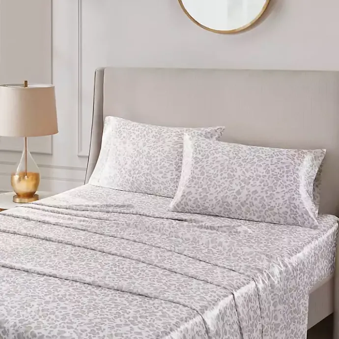 Sale Kirklands Home Taupe Leopard Satin King 2-pc. Pillow Case Set