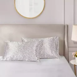 Sale Kirklands Home Taupe Leopard Satin King 2-pc. Pillow Case Set