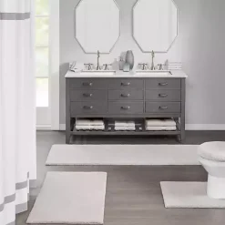 Outlet Kirklands Home Taupe Marshmallow Contour Bath Mat, 24 in. Ivory