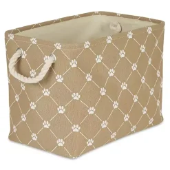 Kirklands Home Taupe Paw Trellis Recgle Basket, 16 in. Tan