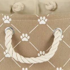 Kirklands Home Taupe Paw Trellis Recgle Basket, 16 in. Tan