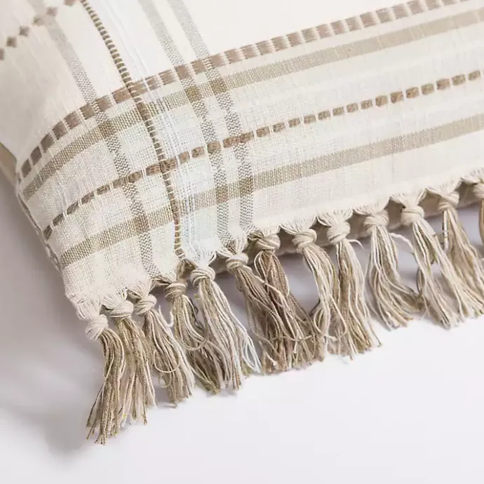 Hot Kirklands Home Taupe Plaid Reversible Pillow