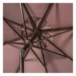 Clearance Kirklands Home Taupe Scallop Tilt Crank 9 ft. Outdoor Umbrella Gray