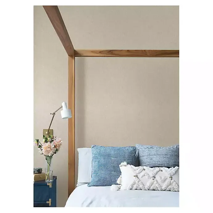 Clearance Kirklands Home Taupe Textured Cross Woven Peel & Stick Wallpaper Gray