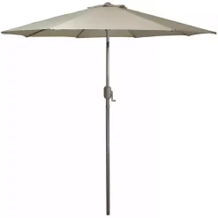 Discount Kirklands Home Taupe Tilt Hand Crank Outdoor Umbrella