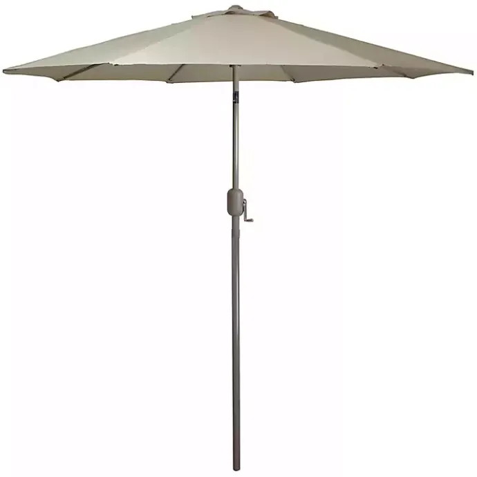 Discount Kirklands Home Taupe Tilt Hand Crank Outdoor Umbrella