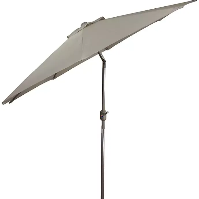 Discount Kirklands Home Taupe Tilt Hand Crank Outdoor Umbrella