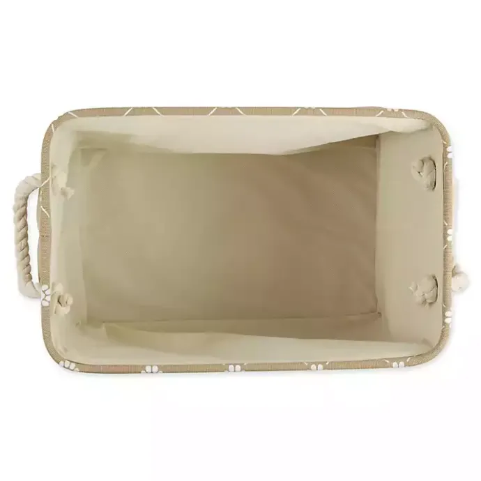 Discount Kirklands Home Taupe Trellis Paw Print Storage Basket, 14 in. Tan