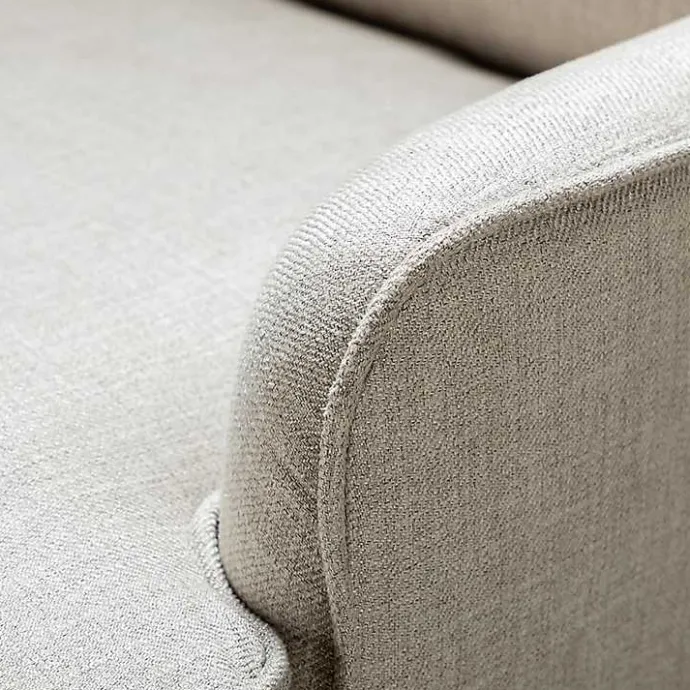 Clearance Kirklands Home Taupe Upholstered Natural Base Wingback Rocker Tan