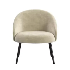 Clearance Kirklands Home Taupe Velvet Modern Accent Chair Tan