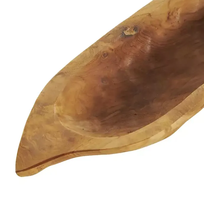 Sale Kirklands Home Teak Wood Carved Fish Trays, Set of 2 Brown