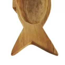 Sale Kirklands Home Teak Wood Carved Fish Trays, Set of 2 Brown