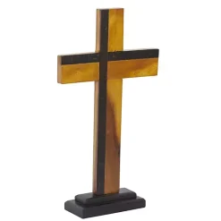 Discount Kirklands Home Teak Wood Cross Tabletop Sculpture Brown