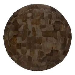 Hot Kirklands Home Teak Wood Drum Accent Table Brown