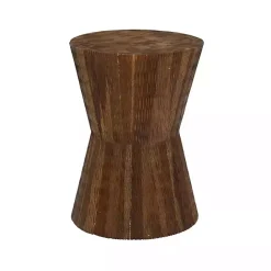 Sale Kirklands Home Teak Wood Hourglass Accent Table Brown
