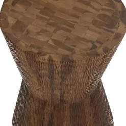 Sale Kirklands Home Teak Wood Hourglass Accent Table Brown