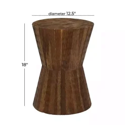 Sale Kirklands Home Teak Wood Hourglass Accent Table Brown