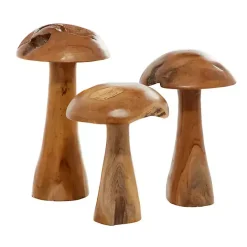 Outlet Kirklands Home Teakwood Mushroom 3-pc. Sculpture Set Brown