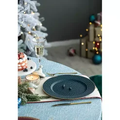 Outlet Kirklands Home Teal and Gold Hobnail Chargers, Set of 4 Blue