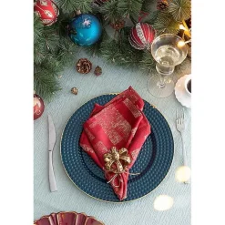 Outlet Kirklands Home Teal and Gold Hobnail Chargers, Set of 4 Blue