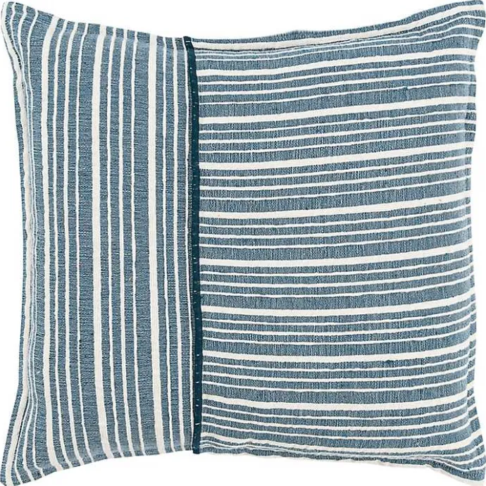 Outlet Kirklands Home Teal and Ivory Directional Stripes Pillow