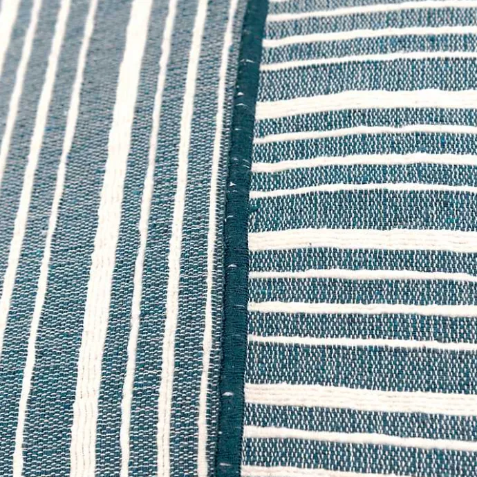 Outlet Kirklands Home Teal and Ivory Directional Stripes Pillow