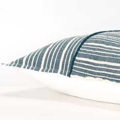 Outlet Kirklands Home Teal and Ivory Directional Stripes Pillow
