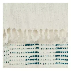 Sale Kirklands Home Teal and Ivory Woven Stripe Throw