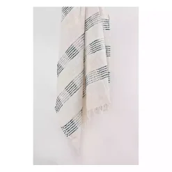 Sale Kirklands Home Teal and Ivory Woven Stripe Throw