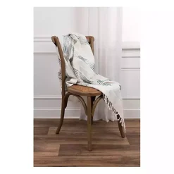 Sale Kirklands Home Teal and Ivory Woven Stripe Throw