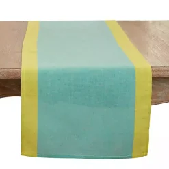 Clearance Kirklands Home Teal and Mustard Colorblock Table Runner
