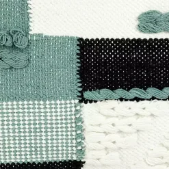 Outlet Kirklands Home Teal Braided Color Block Lumbar Pillow