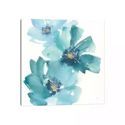 Best Kirklands Home Teal Floral Cosmos Canvas Art Print