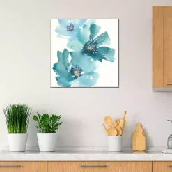 Best Kirklands Home Teal Floral Cosmos Canvas Art Print