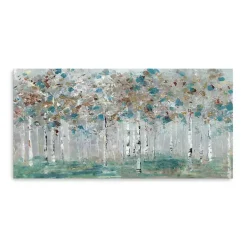 Hot Kirklands Home Teal Forest Canvas Art Print Blue