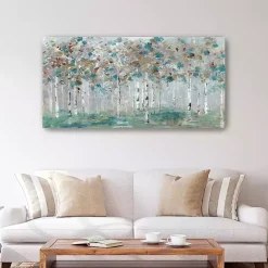 Hot Kirklands Home Teal Forest Canvas Art Print Blue